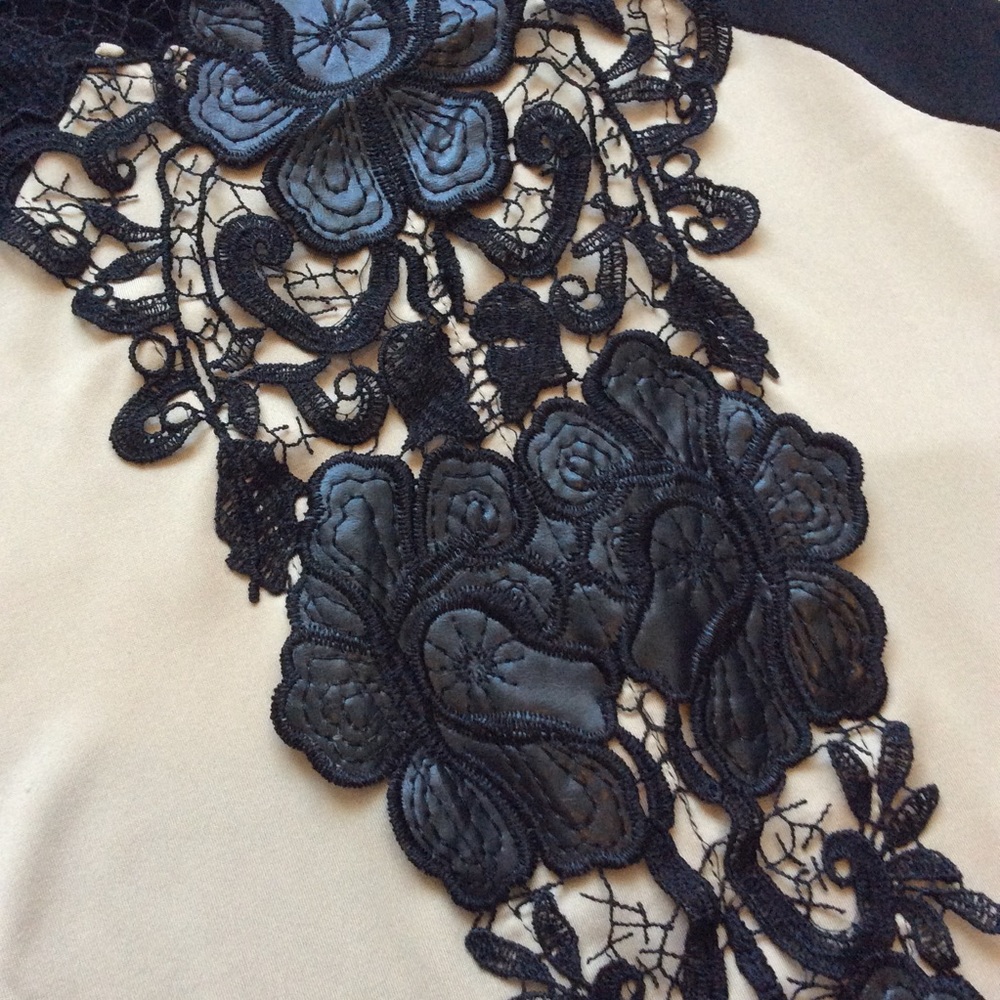 ๐ New Tan dress with lace up front stretchy midi - Picture 2 of 8